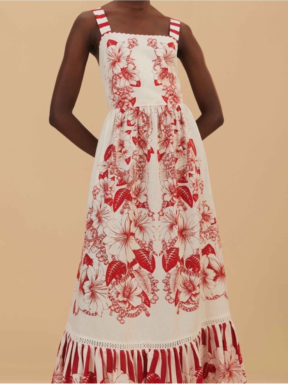 FARM Rio Off-White Floral Chains Maxi Dress Size L NWT - Picture 8 of 10